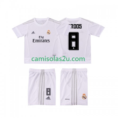 Camisolas de futebol Real Madrid KROOS 8 2015 2016 Retro Criança Equipamento Principal Manga Curta Camisolas de futebol Real Madrid KROOS 8 2015 2016 Retro Criança Equipamento Principal Manga Curta